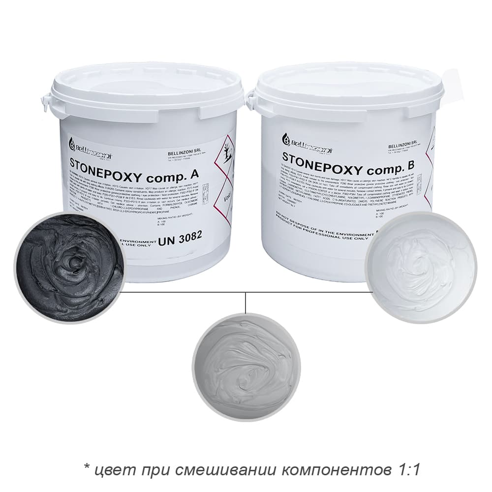 Клей эпоксидный Bellinzoni STONEPOXY (серый/густой) 3+3кг 004.210.6007