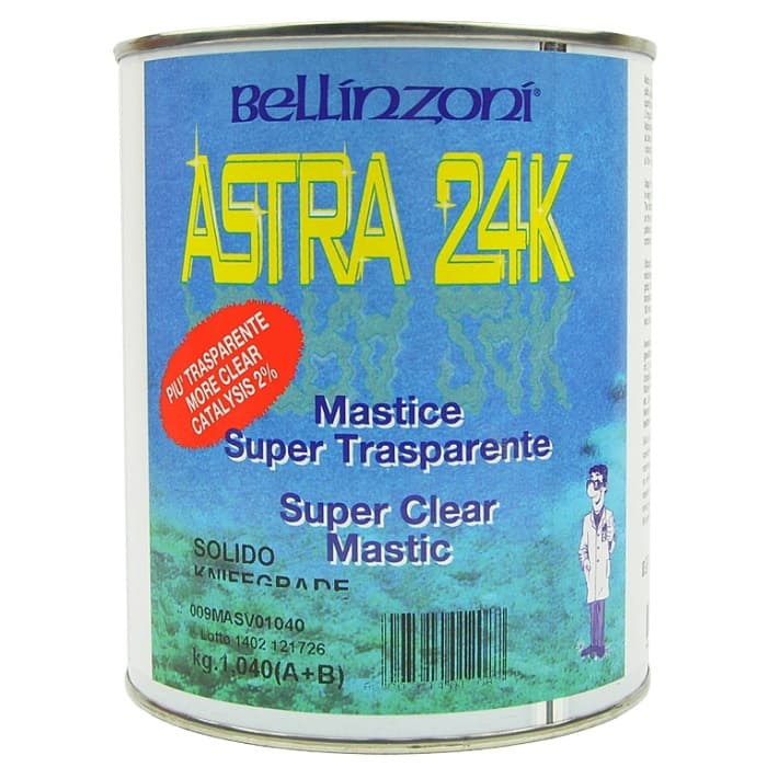 Клей "BELLINZONI MASTIC 2000 ASTRA 24K" (кристально-прозрачный жидкий) 1.02кг 5170023